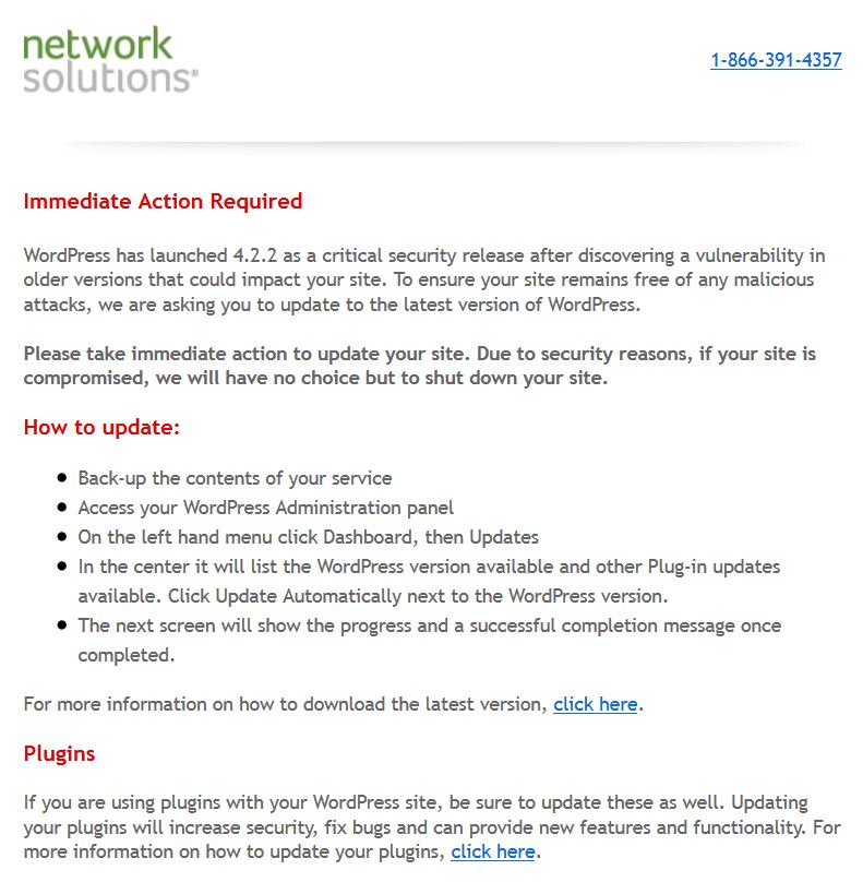 Network Solutions Update Mandate